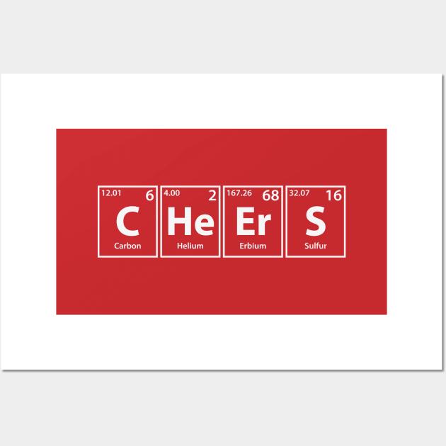 Cheers (C-He-Er-S) Periodic Elements Spelling Wall Art by cerebrands